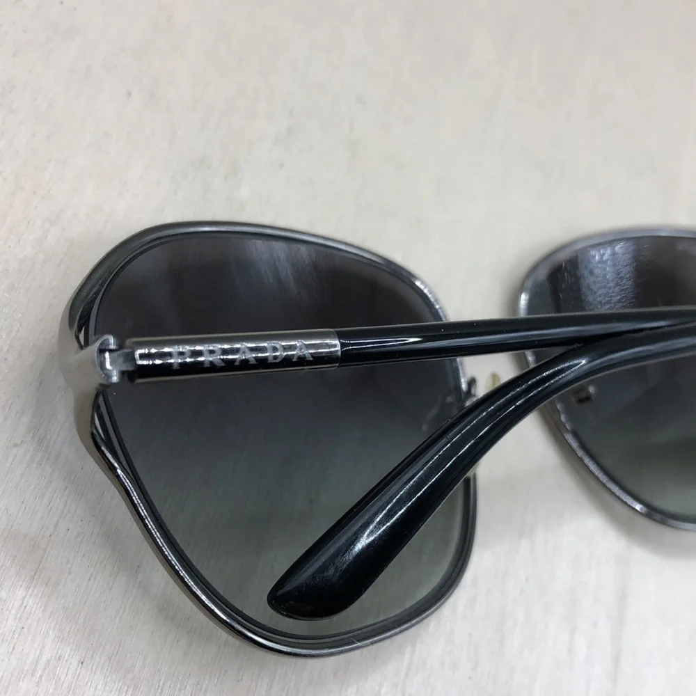 Prada Gunmetal  Metal Frame Gradient Tint Sunglasses - SPR 58M HAS FLAWS READ